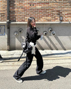 [jennie同款🎀] lotsyou Nostalgia Chubby Backpack - Nylon Black