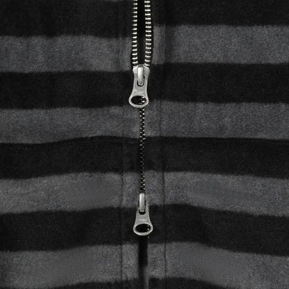 LSC Logo Stripe Fleece 2-way Hoodie Zip-up Black