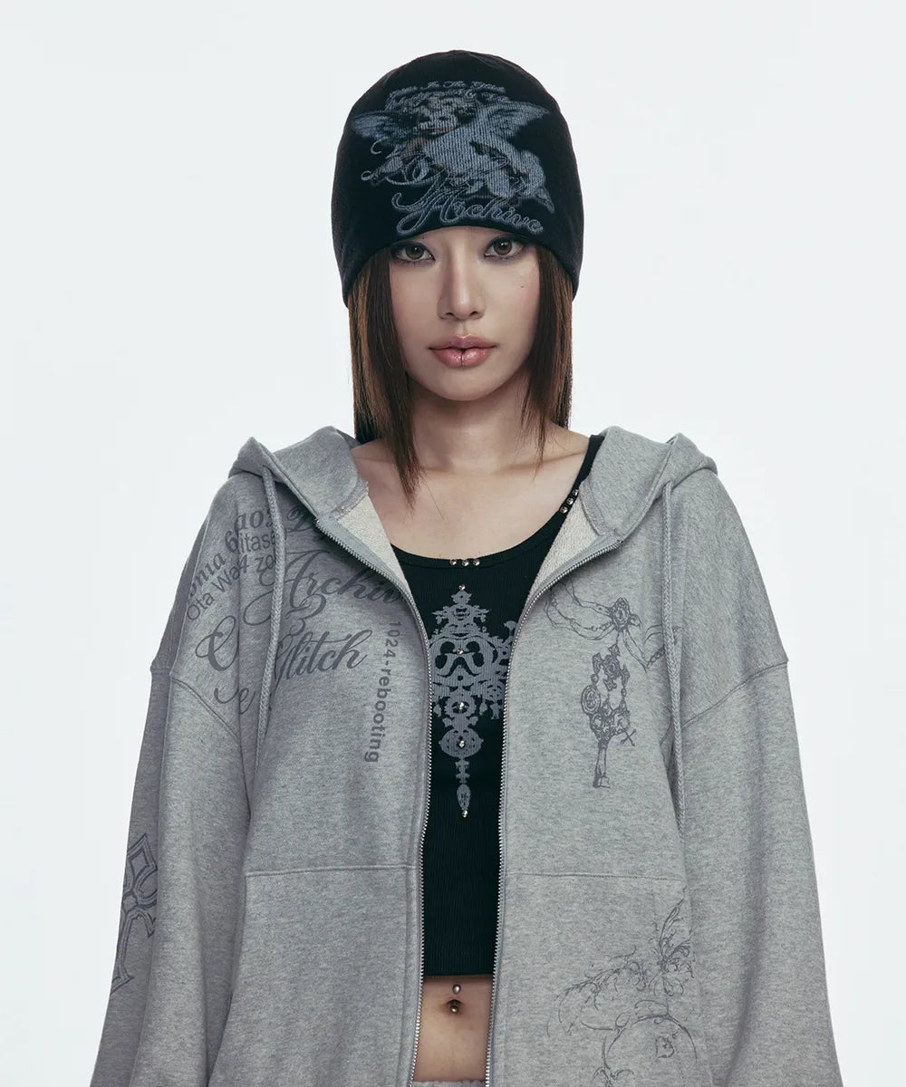 GILA ARCHIVE BABY ANGEL GRAPHIC BEANIE_BLACK