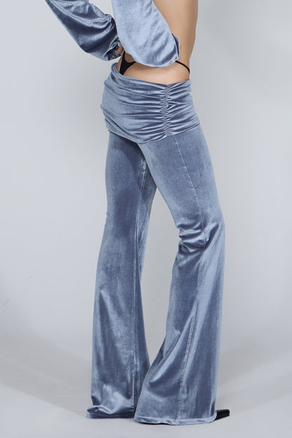 Sculptor Velvet Shirring Lowrise Pants Gray