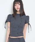 [illigo] Button Collar Top - 2 Colors