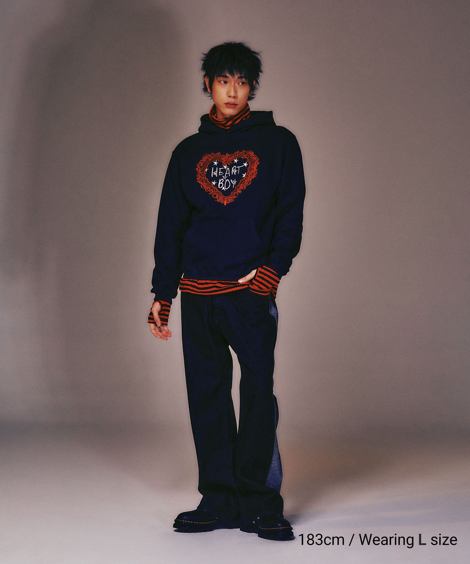 niceghostclub HEART BOY HOODIE [BLACK]