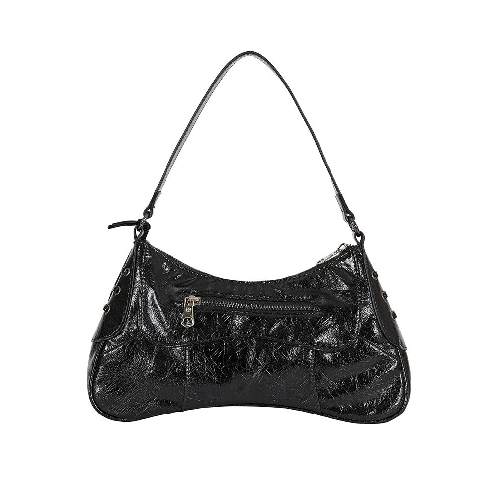 ILLIGO Eyelet Stud Shoulder Bag / black