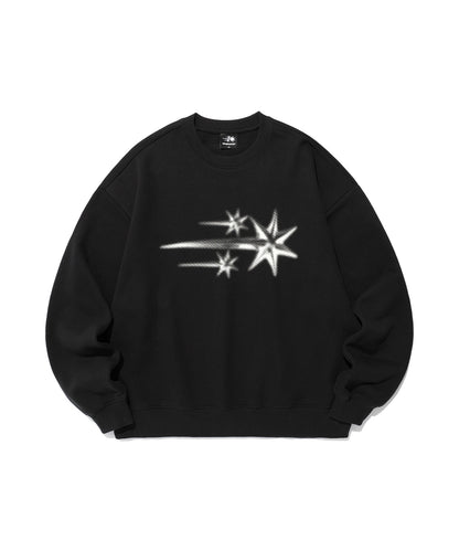 niceghostclub 3STARS HALFTONE LOGO SWEATSHIRT [BLACK]