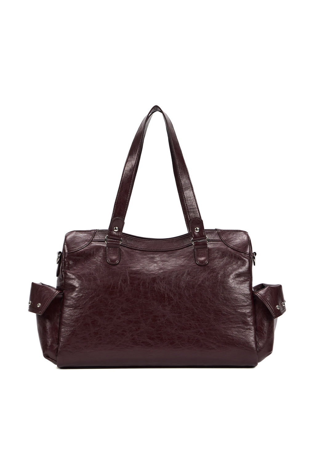 DEINET STUD POCKET BIG BAG IN BURGUNDY