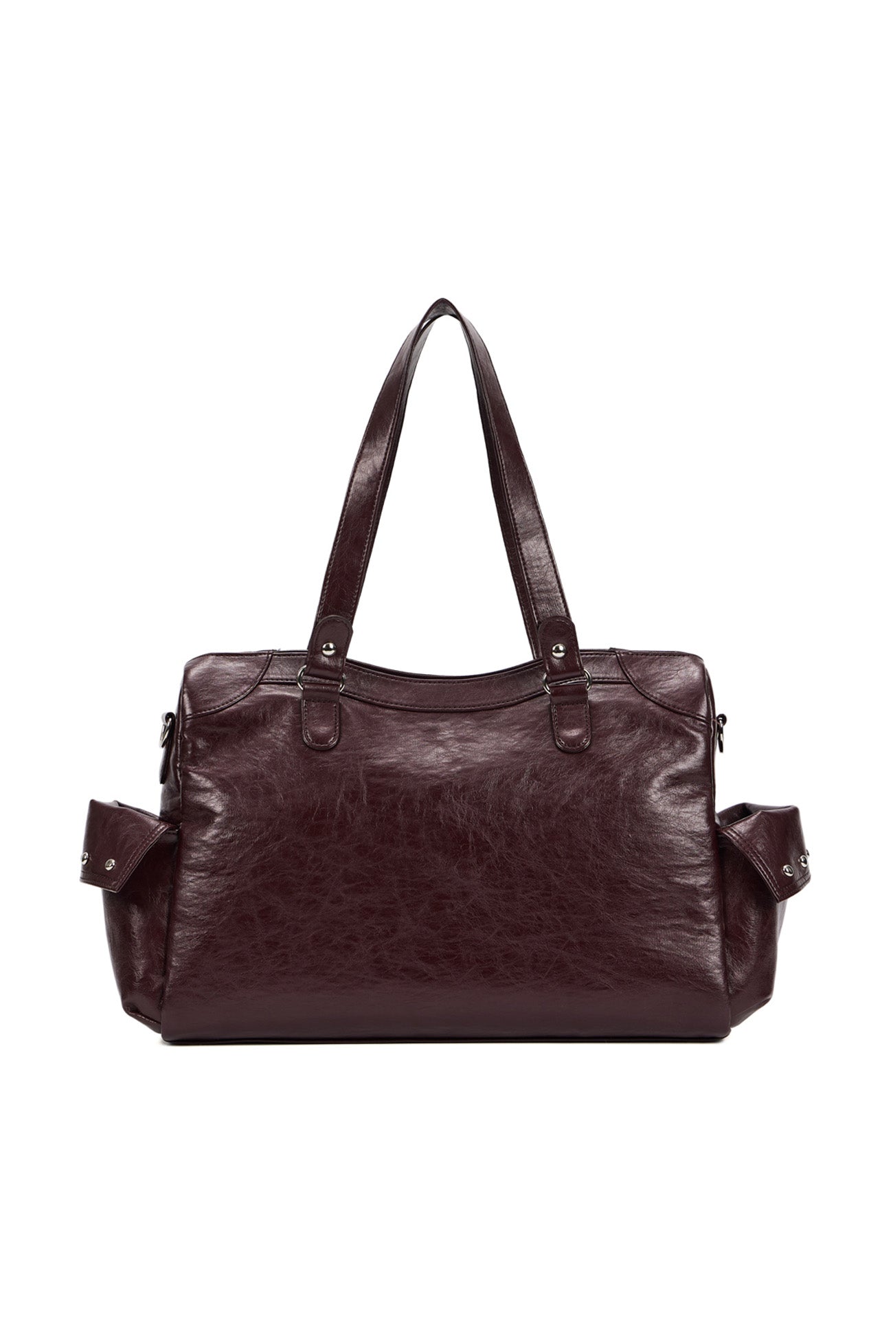 DEINET STUD POCKET BIG BAG IN BURGUNDY