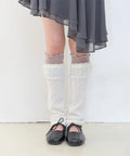 [illigo] LACE COLOR-BLOCK LEG WAEMER_IVORY