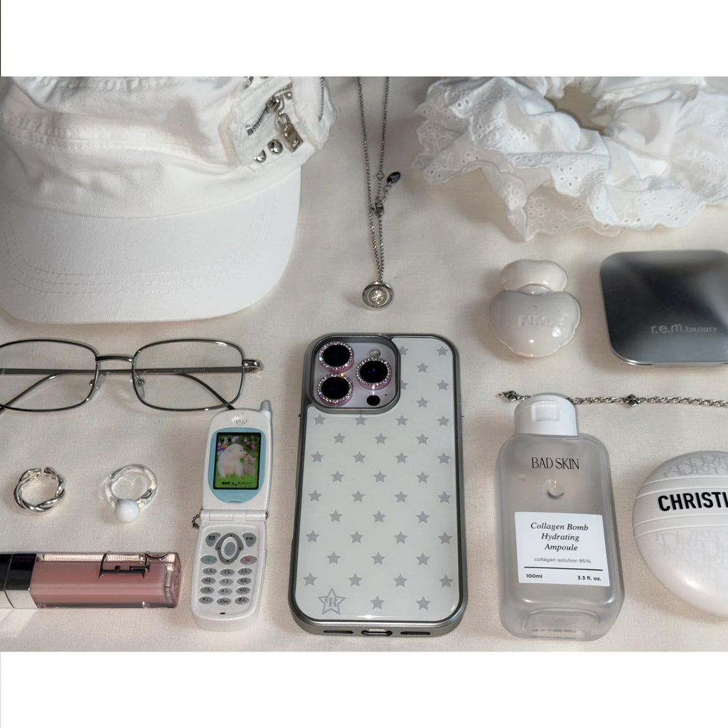 Silver Star-Dots Epoxy Bumper iPhone Case