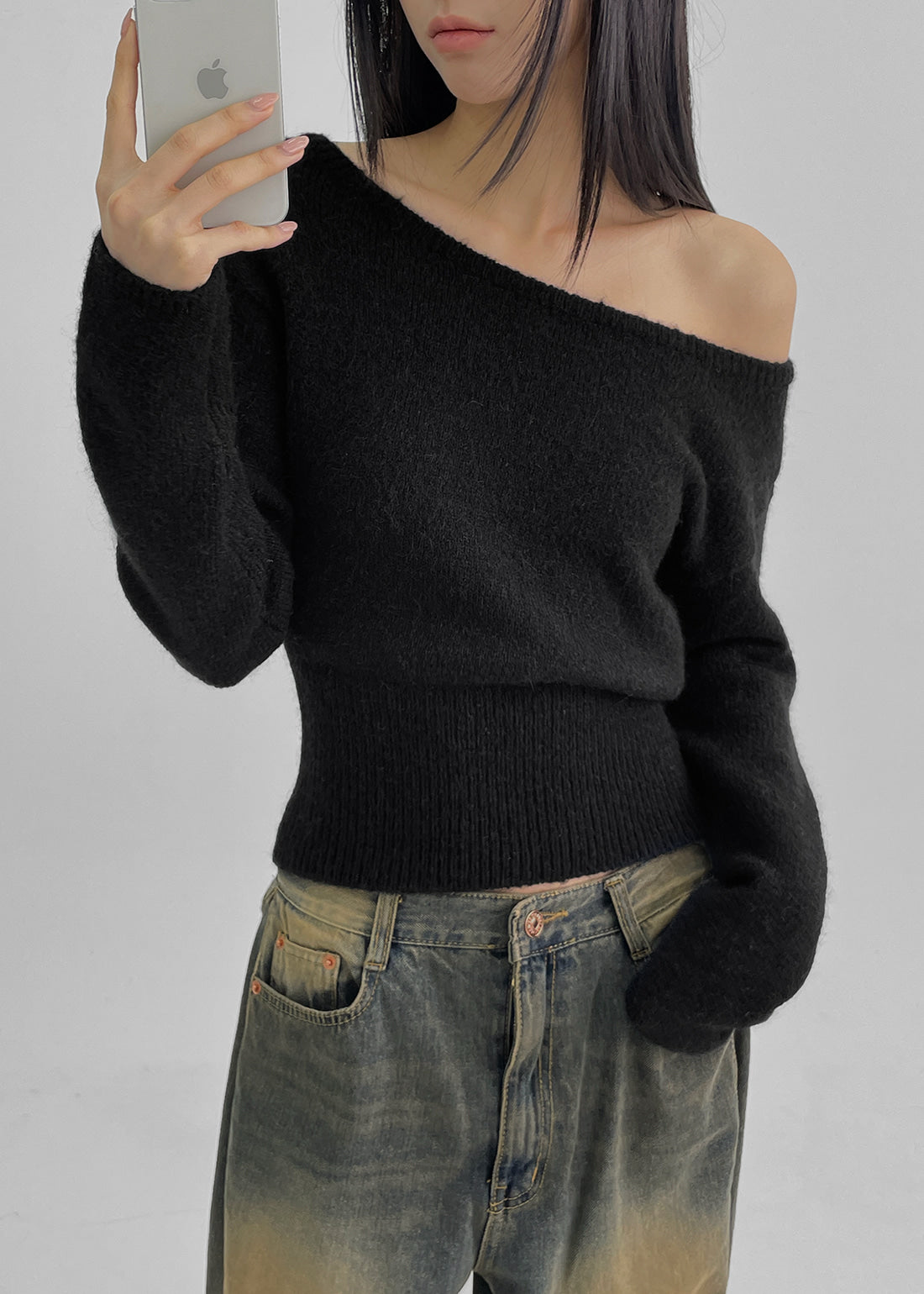 韓國製造 Mondrin Alpaca Off-Shoulder Knit / 3colors