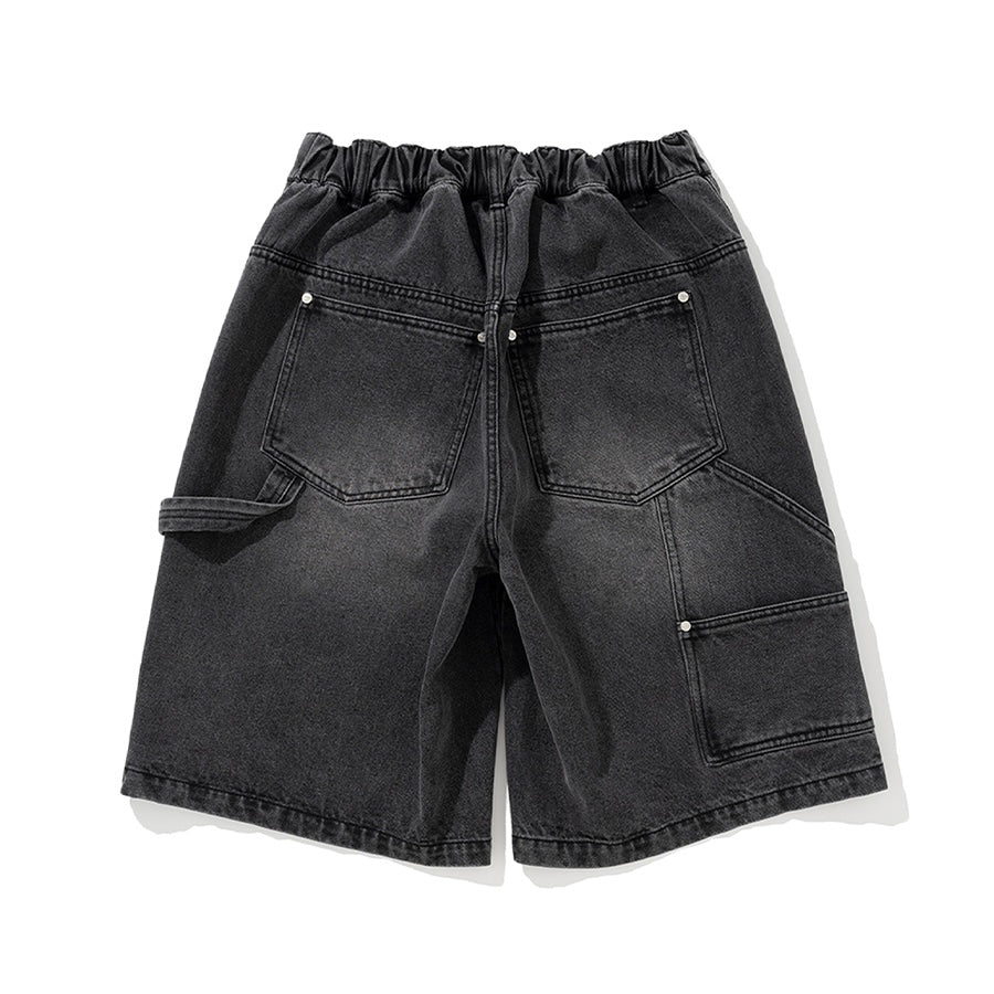 NOT4NERD Carpenter Bermuda Denim Shorts / Black