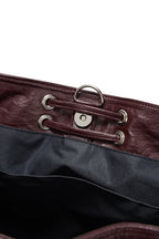 DEINET 5-WAY STUD POCKET MULTI BAG IN BURGUNDY