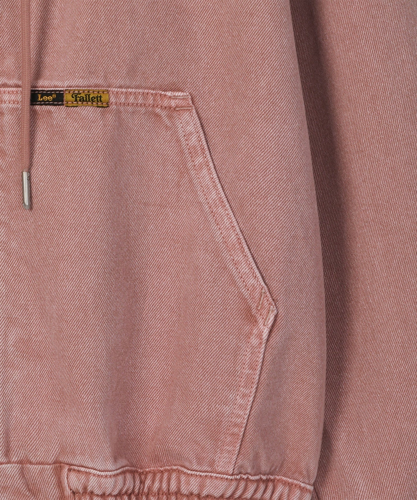 [Fallett x Lee] Washed Denim Hoodie Zip-Up / pink