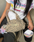 DEINET LOGO DUFFLE MINI BAG IN LEOPARD