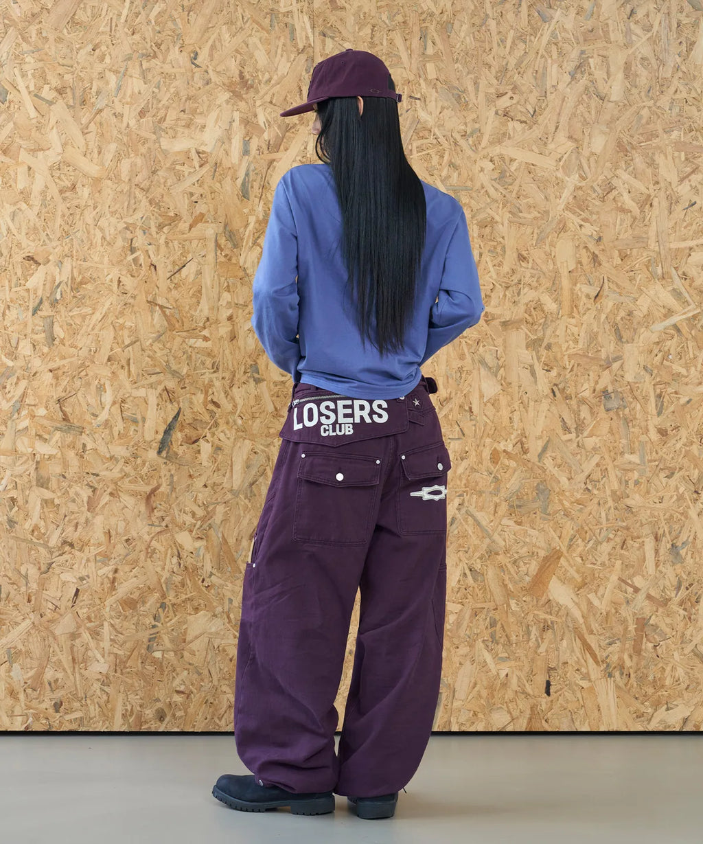 [LSC] Cross Button Wide Cotton Belt Bag Pants - 3 Colors