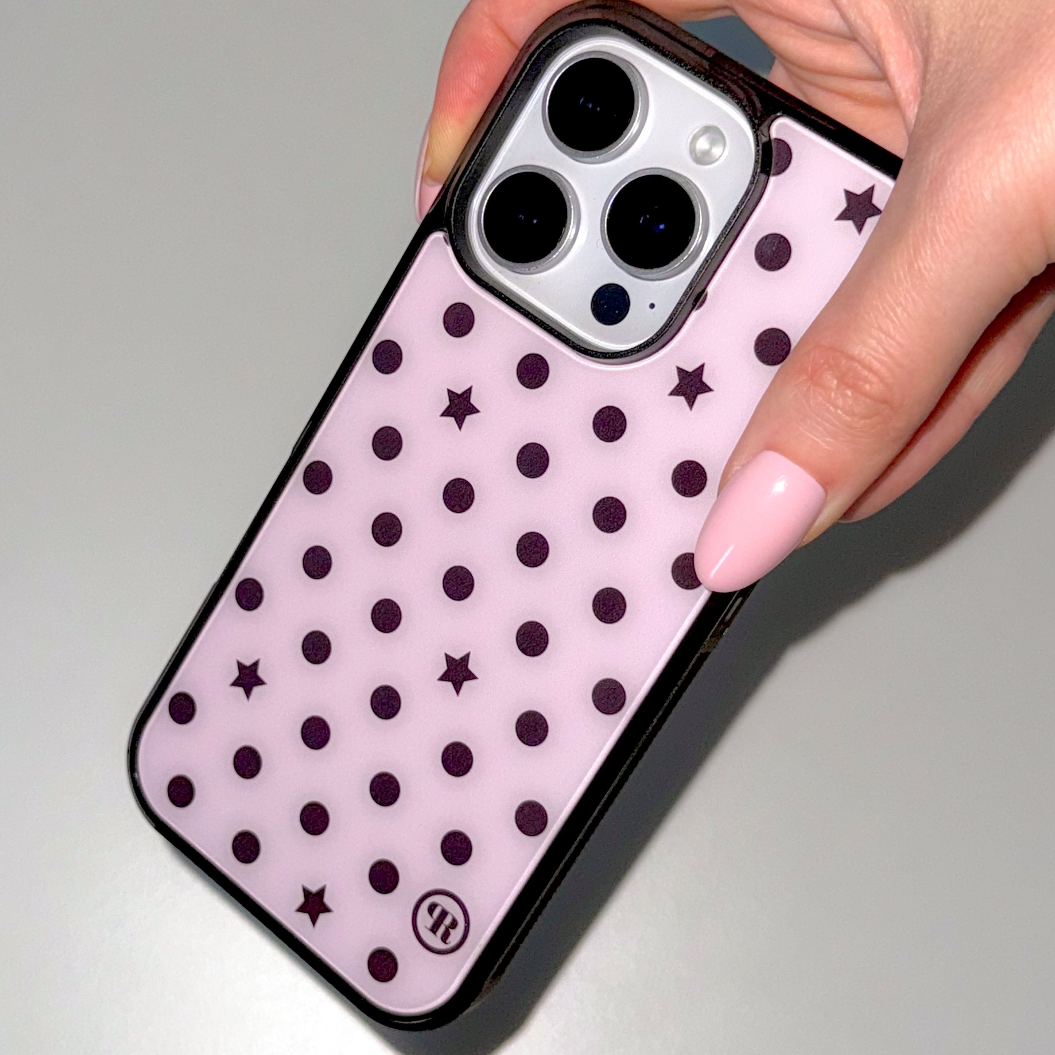 Pink-Dots Glass Bumper iPhone Case - 5types