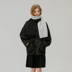 NEWYORKWORKS EMBROIDERY DOT DOUBLE SIDED MUFFLER_BLACK