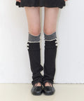 [illigo] LACE COLOR-BLOCK LEG WAEMER_BLACK