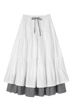 CHECK LONG CANCAN SKIRT (BK)