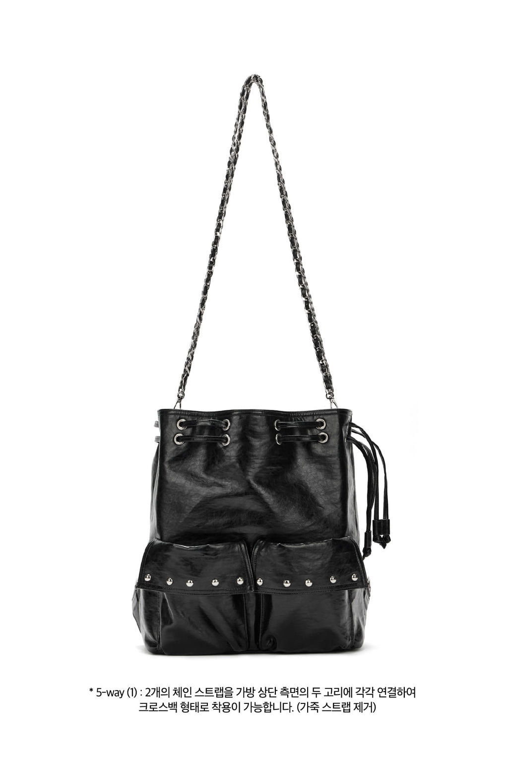 DEINET 5-WAY STUD POCKET MULTI BAG IN BLACK