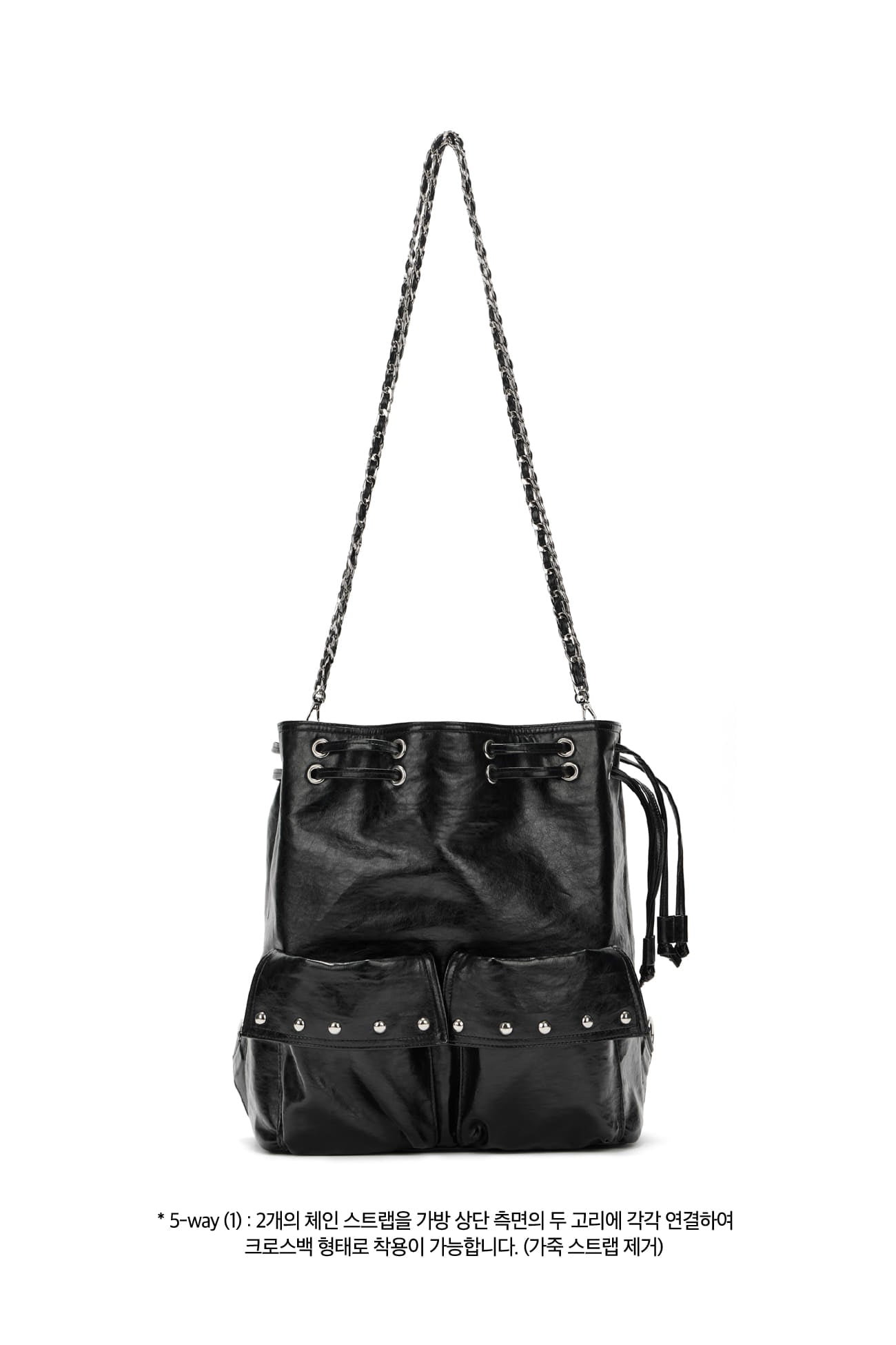 DEINET 5-WAY STUD POCKET MULTI BAG IN BLACK