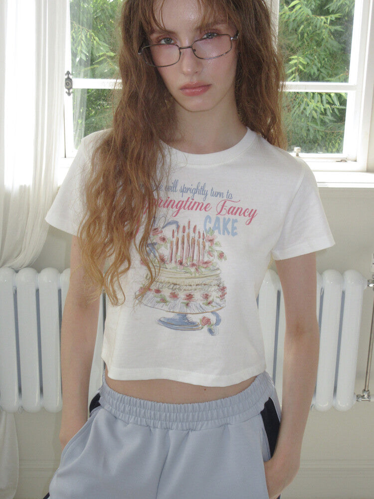 CAKE CROP T-SHIRT (WHITE)