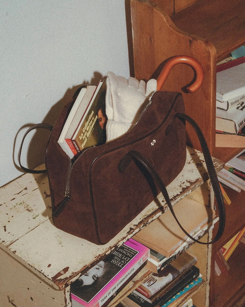 Heeari Sage Suede Square Bag / Brown