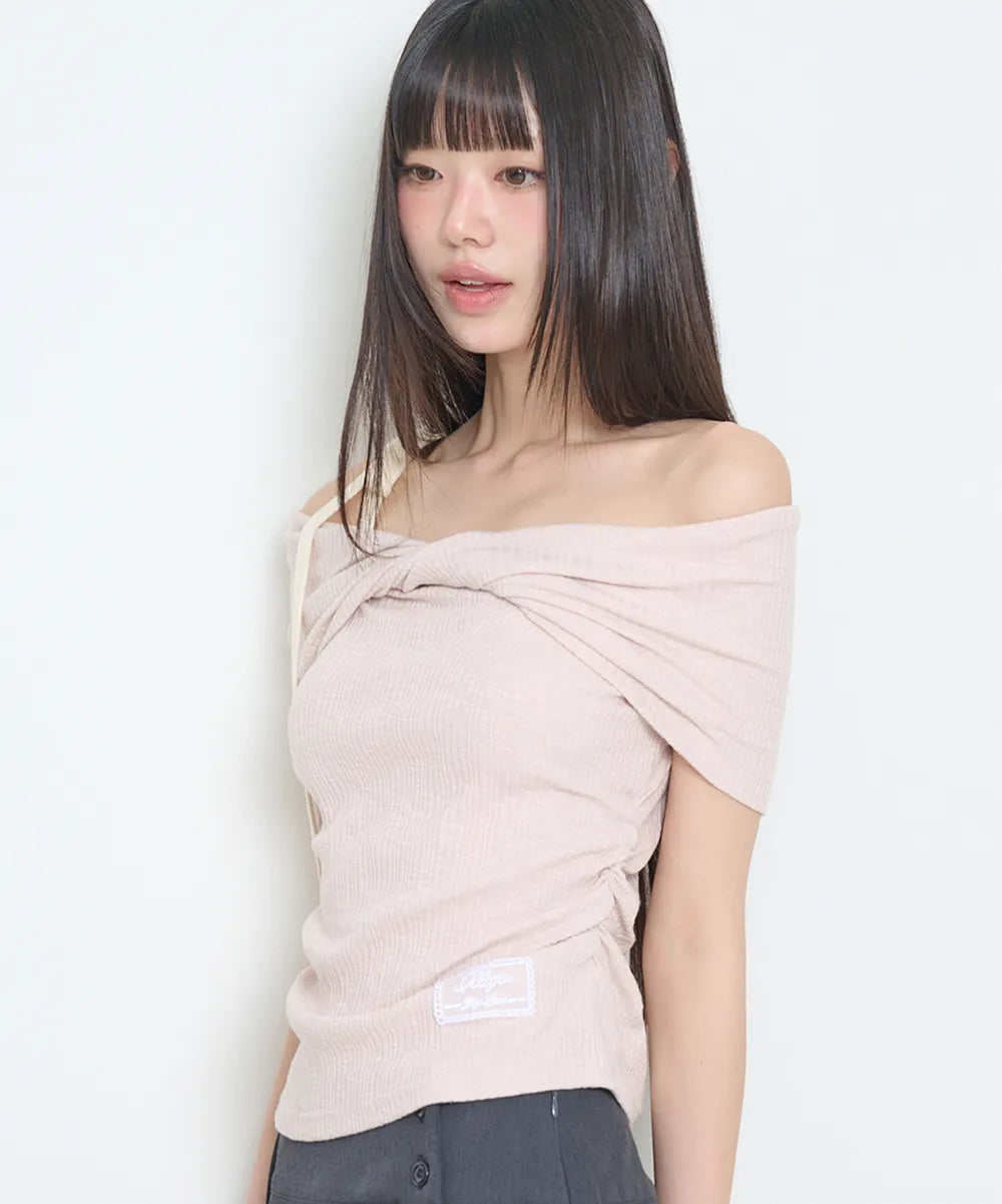 [ILLIGO] FLOW OFF SHOULDER TOP_4 COLORS