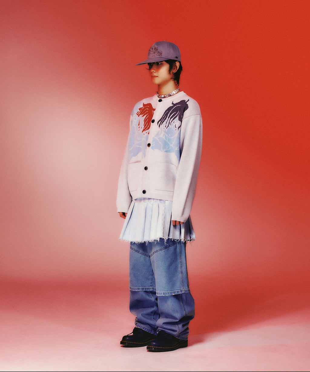 niceghostclub ANGELS KNIT CARDIGAN [GREY]