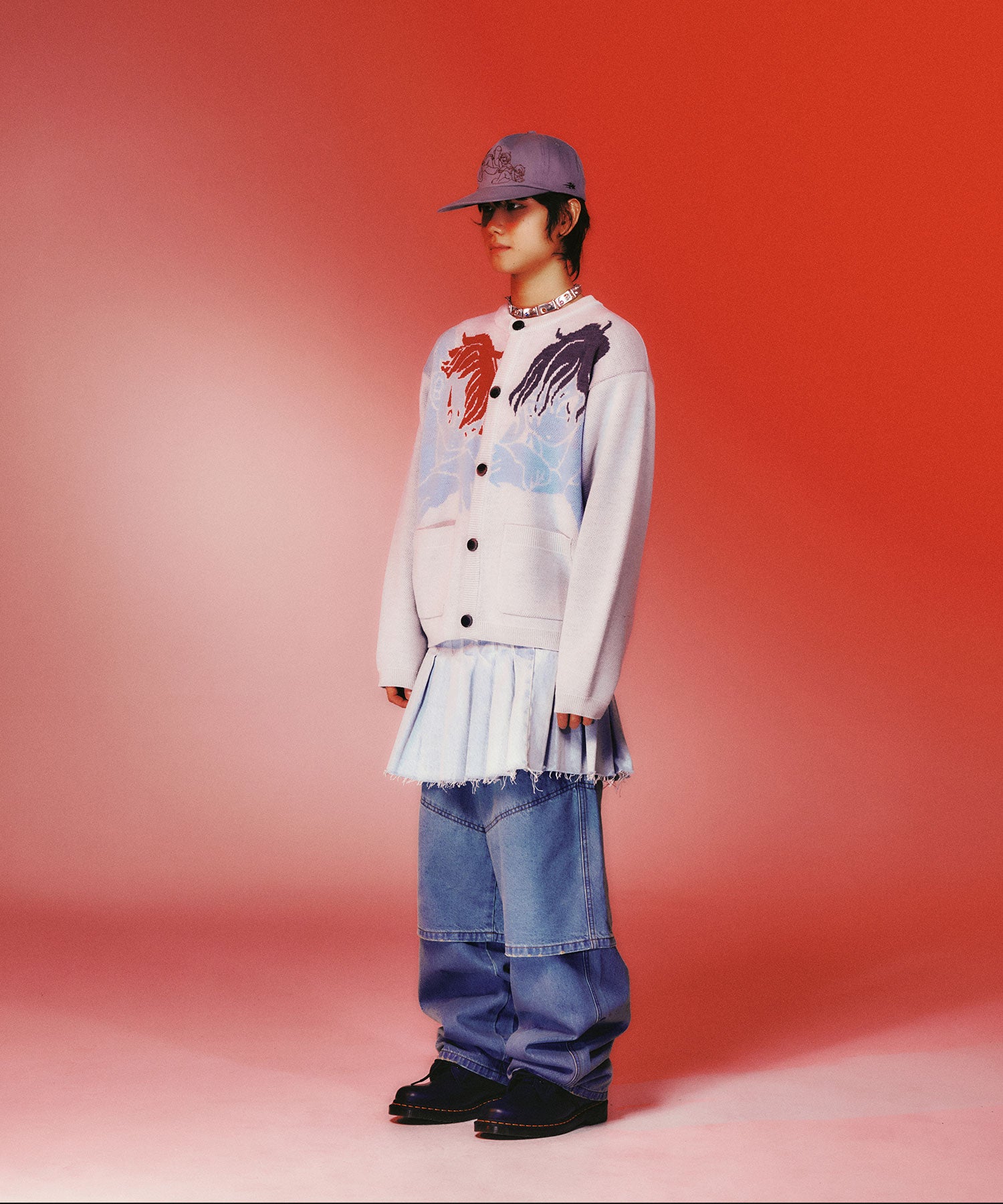 niceghostclub ANGELS KNIT CARDIGAN [GREY]