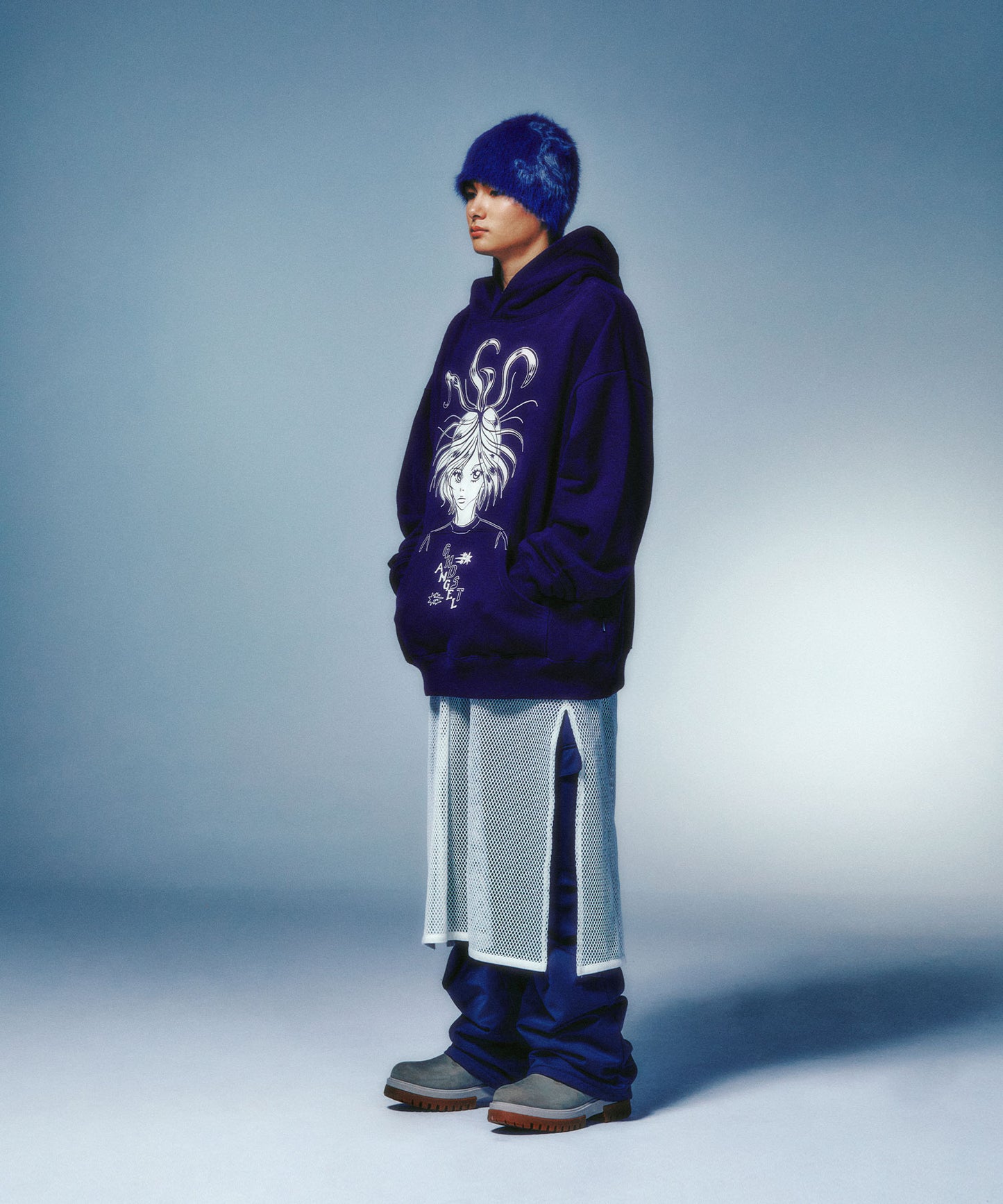 niceghostclub GHOST ANGEL UNIFORM HOODIE [DARK PURPLE]