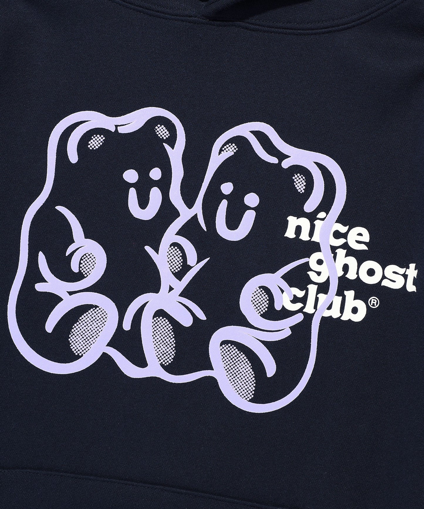 niceghostclub GUMMY BEAR & LOGO HOODIE [NAVY]