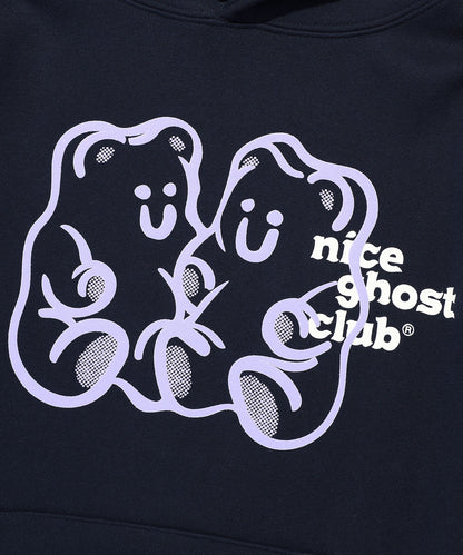 niceghostclub GUMMY BEAR & LOGO HOODIE [NAVY]