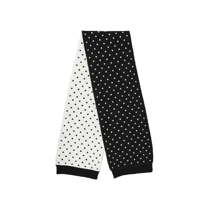 NEWYORKWORKS EMBROIDERY DOT DOUBLE SIDED MUFFLER_BLACK