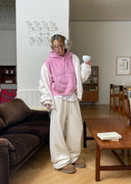 [WARM♨️] 韓國製造 Snowing Fleece 2-Way Zip-up Set / Ivory