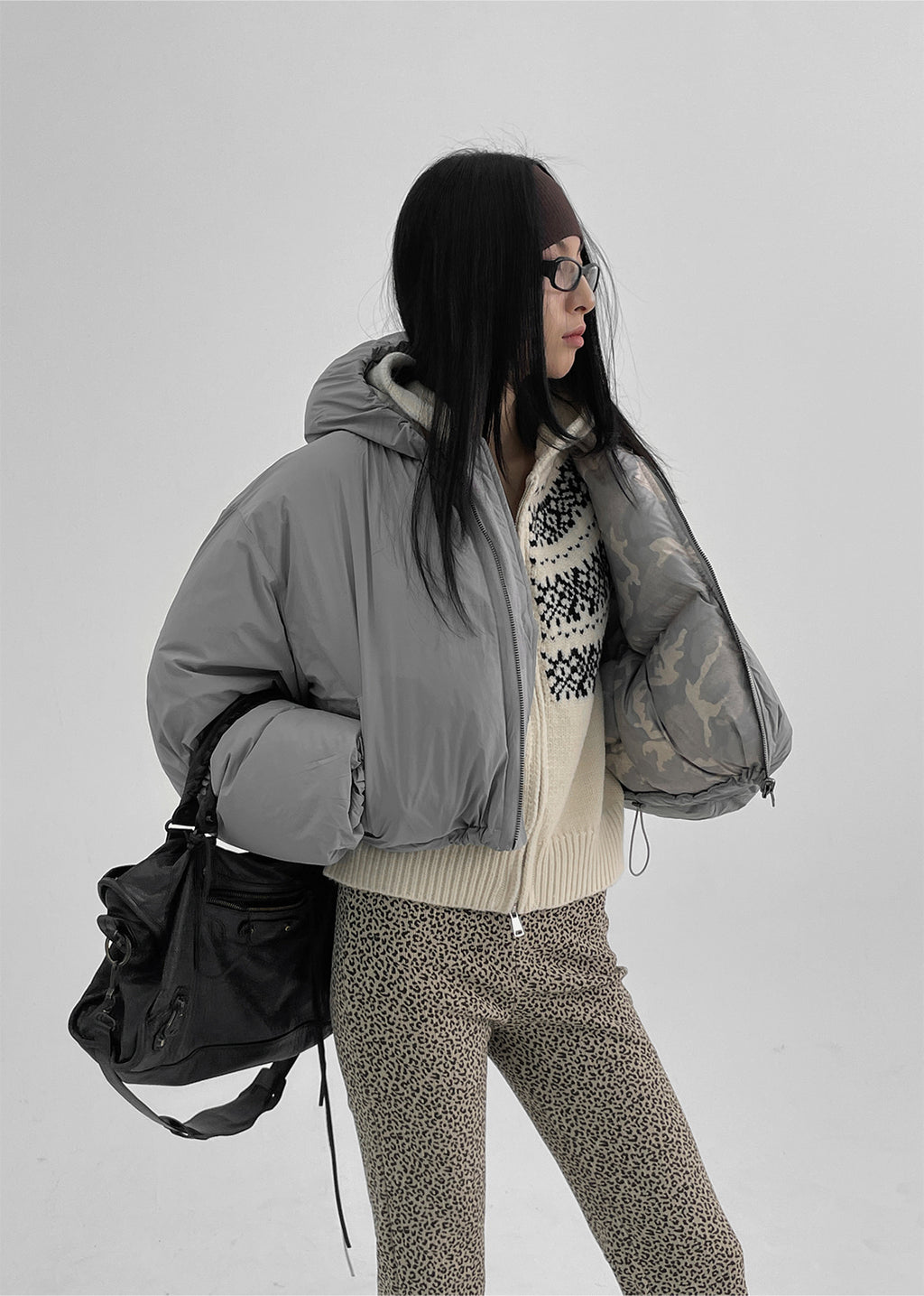 韓國製造 Leopard Slim Bootcut Banding Pants