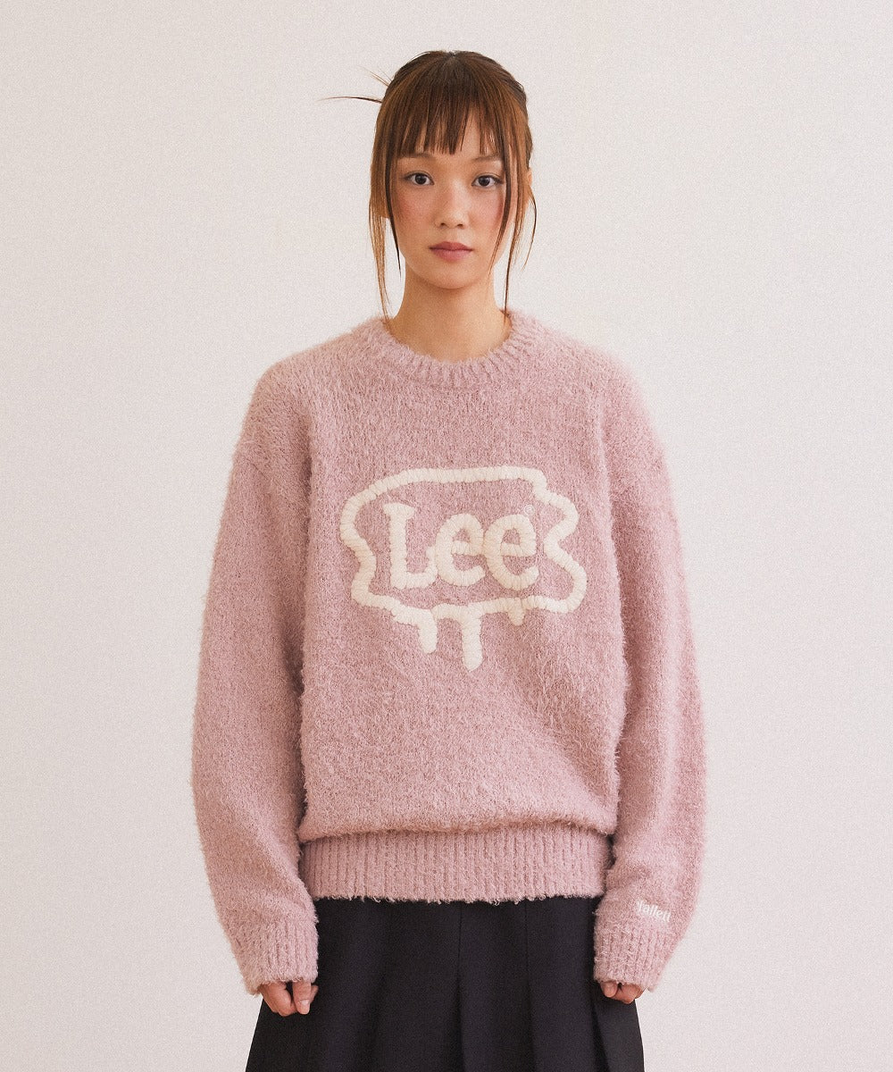 [Fallet x Lee] Brush Twitch Logo Knit / pink