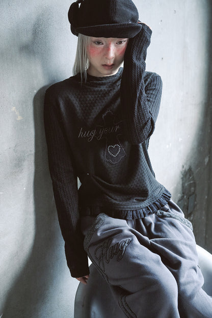 Lace cross patch hoodie (2colors)