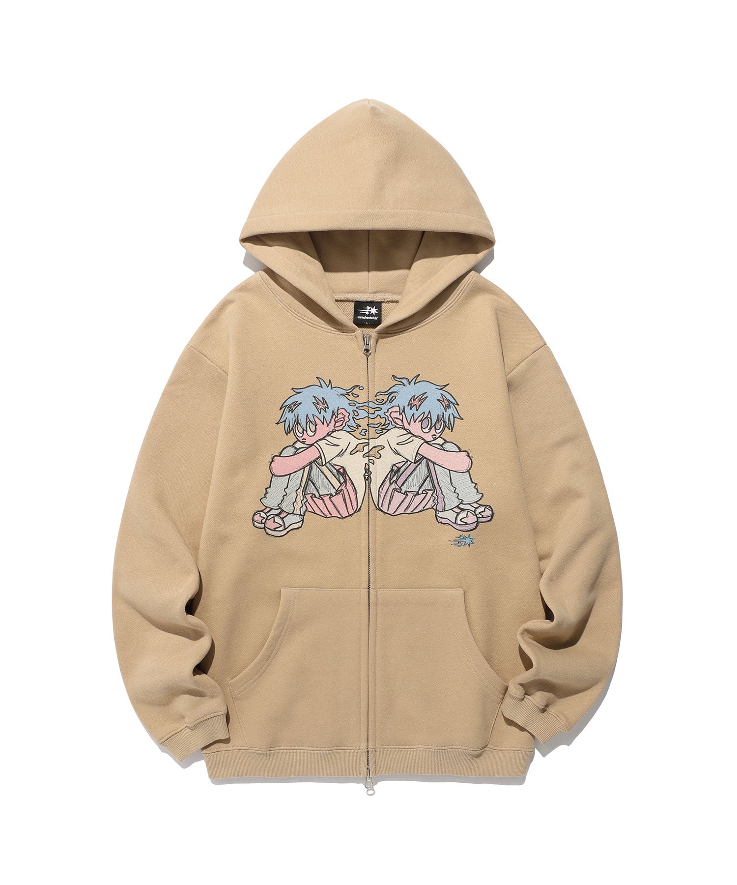 niceghostclub NGC BOY HOODIE ZIP UP [BEIGE]