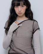 NASTY FANCY CLUB 3-way Dot Layered Long Sleeve / beige