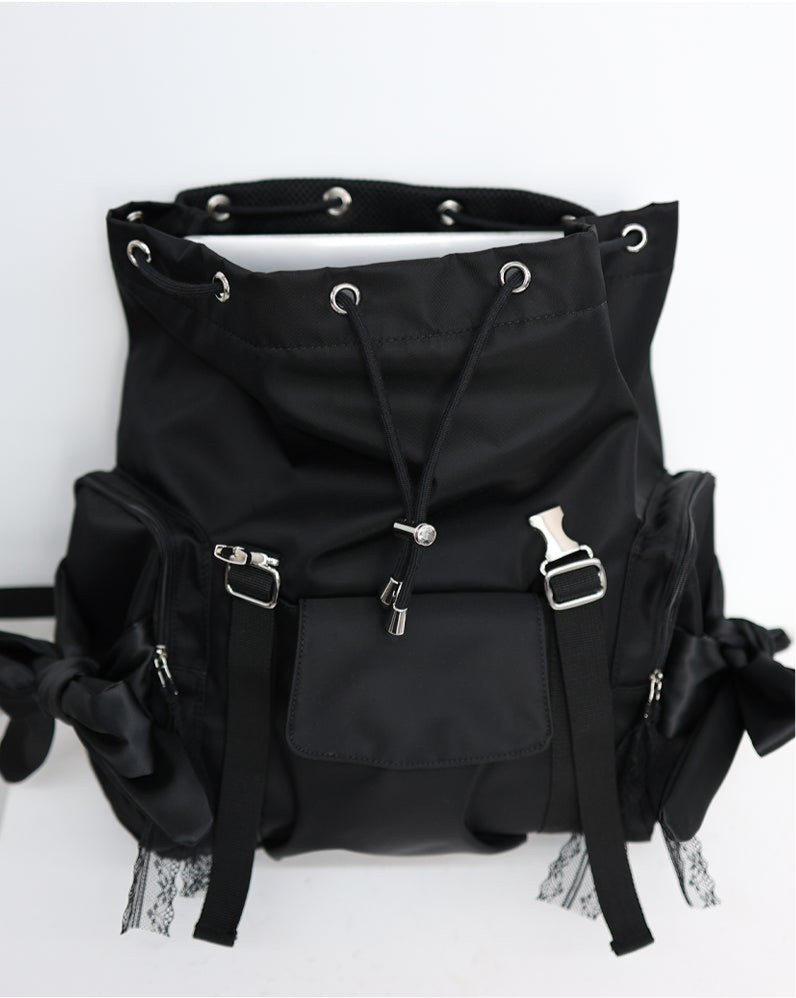 siweol Bow String Backpack - black