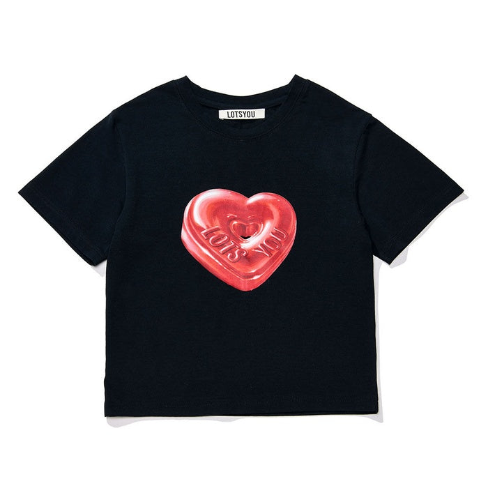 lotsyou The Friend Heart Candy Tee - 4colors