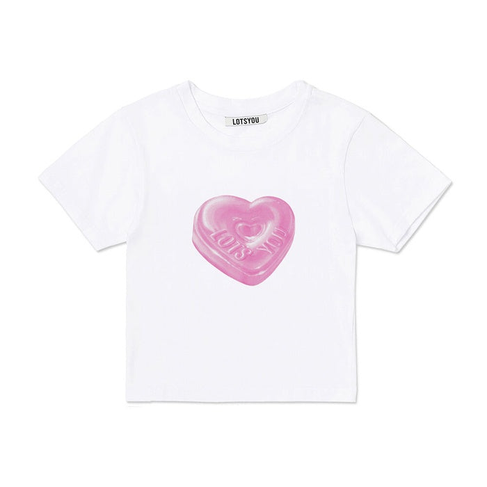 lotsyou The Friend Heart Candy Tee - 4colors