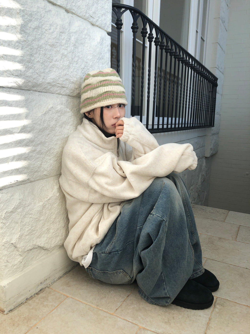 CREAM BEANIE