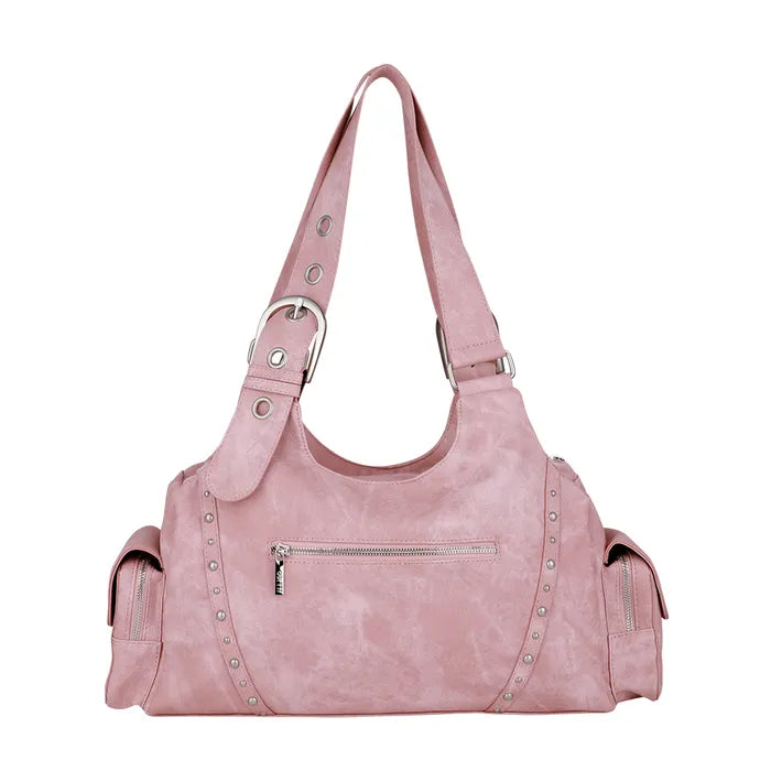 ILLIGO LOOP DOUBLE POCKET SHOULDER BAG - PINK