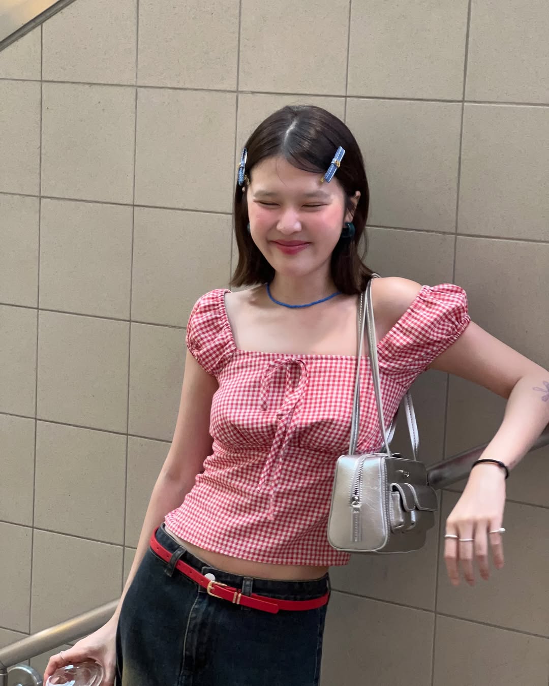 Saitang PU Roundy Shoulder Bag / Silver