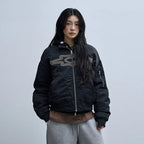 LSC Appliqué Hidden Hoodie Ma-1 Jacket Black