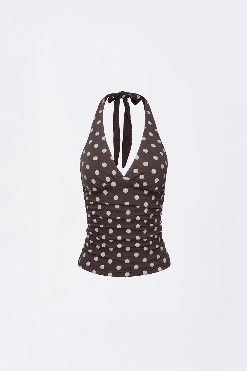 Dot Halter Top Brown