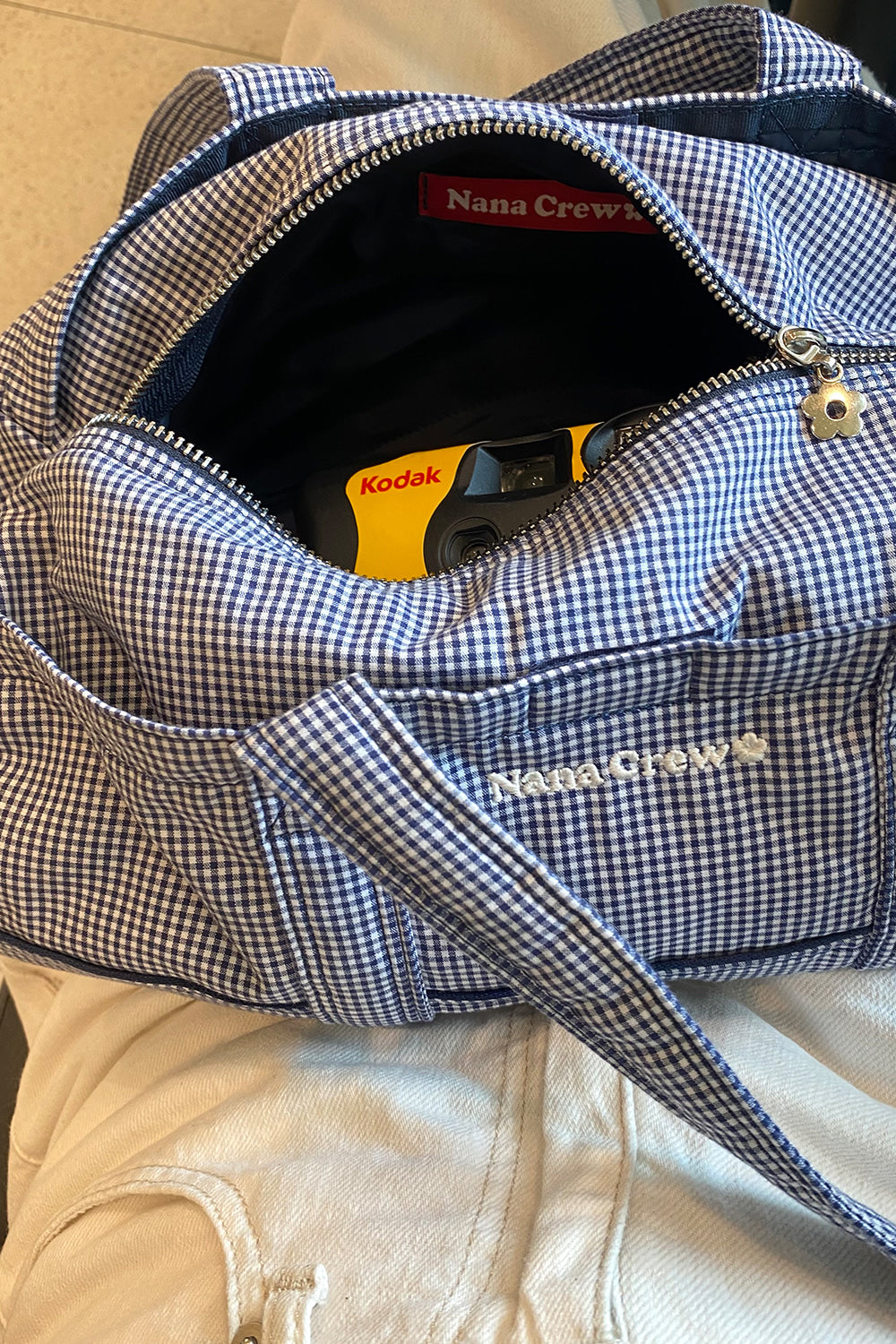 NANACREW MINI DUFFLE BAG - GINGHAM CHECK