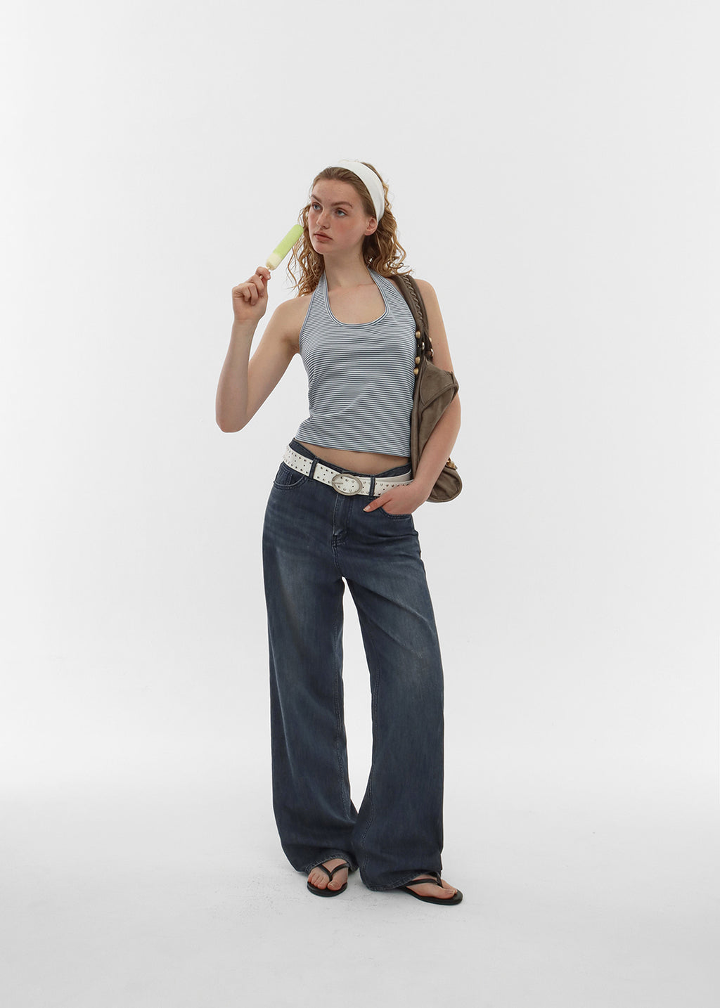 [韓國銷量破千][B-BASIC] Summer Stripe Halter Neck Top / 2colors