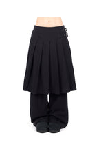 WOOL BUCKLE PLEATS SKIRT PANTS